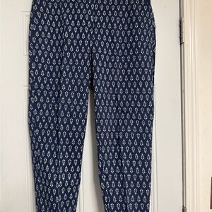 Talbots Navy Leaf Print Chinos